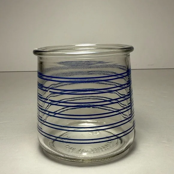 Vintage Oui Yogurt Single Serving Glass Jars Various Patterns Cups - Set Of 5 - Picture 2 of 6